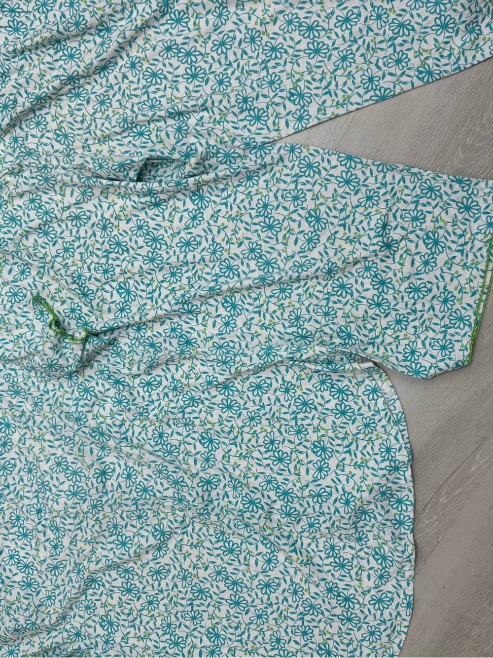 Kim Rogers Teal Floral and Light Blue Dot Women’s Pajama Sets - Picture 5 of 7